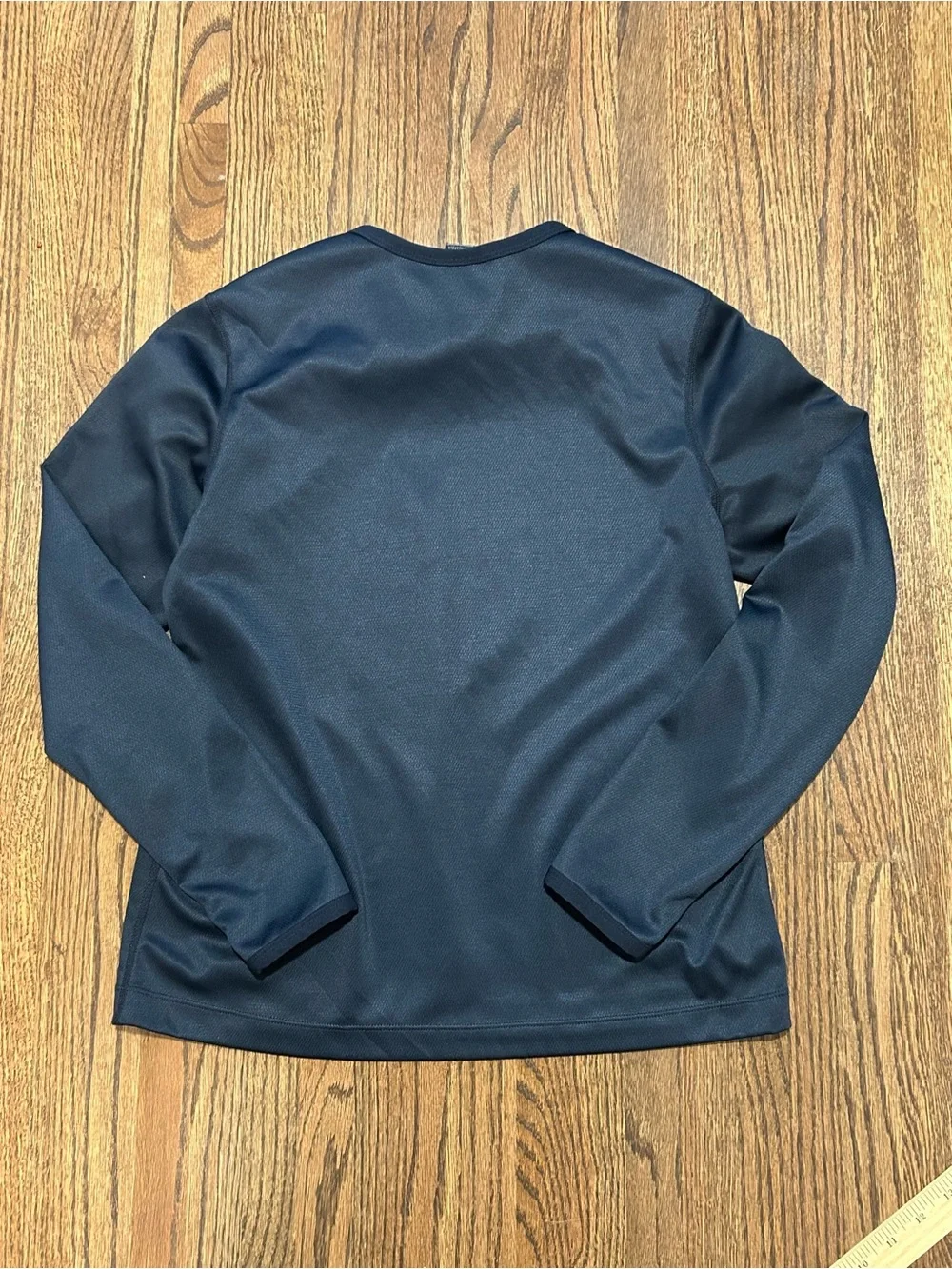 Nike Dri-FIT Long Sleeve Athletic Top Navy Blue Embroidered Swoosh Medium